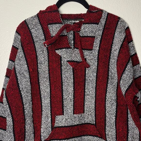 Mexican Baja Hoodie Sweater red and gray unisex - Picture 8 of 16